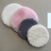 DOLLHOUSE微缩迷地板毛绒地垫方形圆形仿真迷你沙发摇椅地毯毛毯