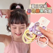高弹力糖果色儿童女扎头简约耐用不伤发头绳高马尾橡皮筋发绳发圈