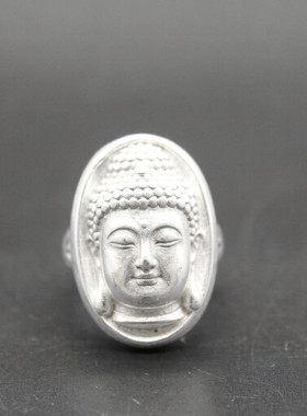 民族风设计如来佛头戒指环 活口戒子佛祖戒指手饰