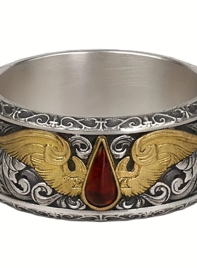 复古双色圣洁之血可调节开口戒指