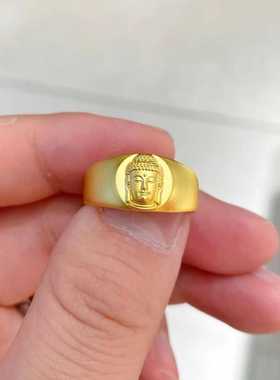 古法佛头福慧戒指龙年新款黄金色
