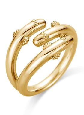 小众设计树精戒指男女情侣款个性指环复古做旧中古风开口食指戒