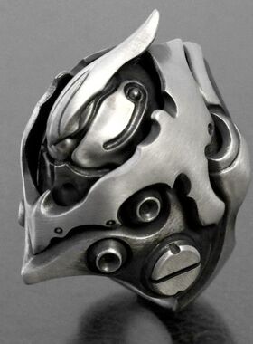 男女金属朋克机械机甲戒指指环