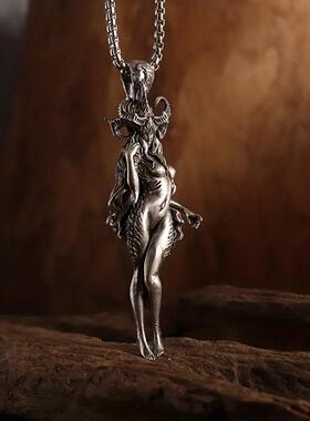 个性复古恶魔女神毛衣链