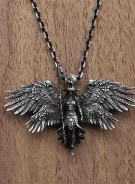 四翼大天使吊坠嘻哈项链