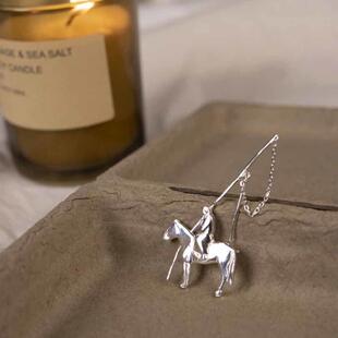 民族风复古银色蒙古元素套马杆胸针小众百搭气质银色个性蒙族胸针