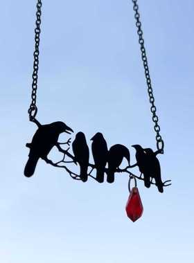 秋冬气质小众新款黑色独特锁骨链