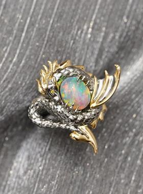 守护者巨龙戒指立体浮雕潮流霸气小众高级设计感个性独特尾戒配饰