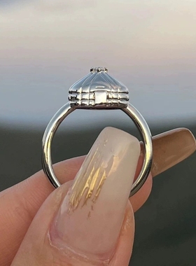 蒙古民族风复古小蒙古包戒指小众设计简约百搭个性时尚气质食指戒