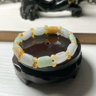 缅甸翡翠A货玉石龟壳手链龟背男女款玉器多彩富甲一方手串带证书