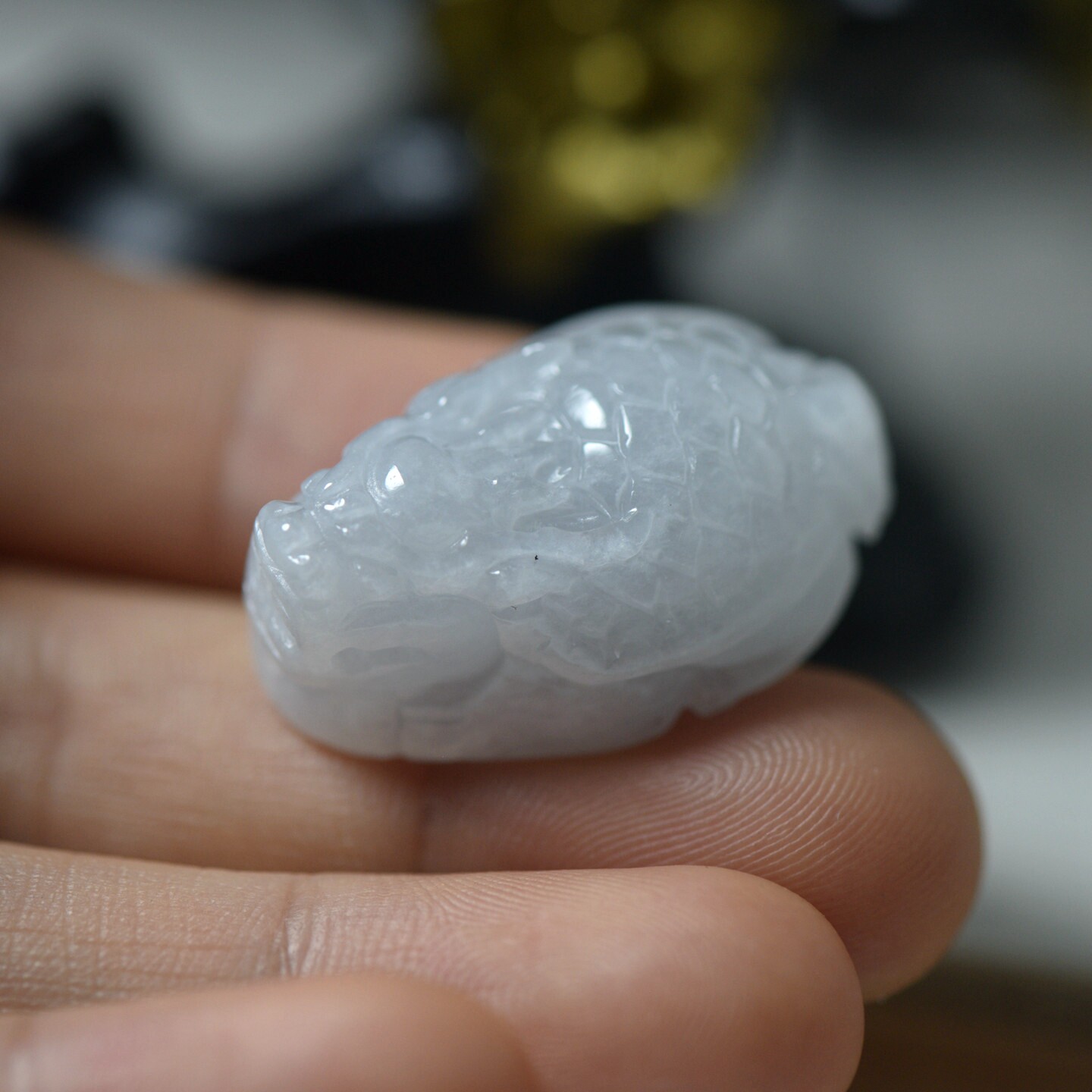 翡翠玉石小款龙头龟吊坠 缅甸玉龙龟珠宝首饰 保真送证书