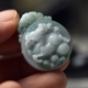 缅甸天然翡翠A货玉石麒麟吊坠玉佩飘花玉器麒麟玉佩带证书