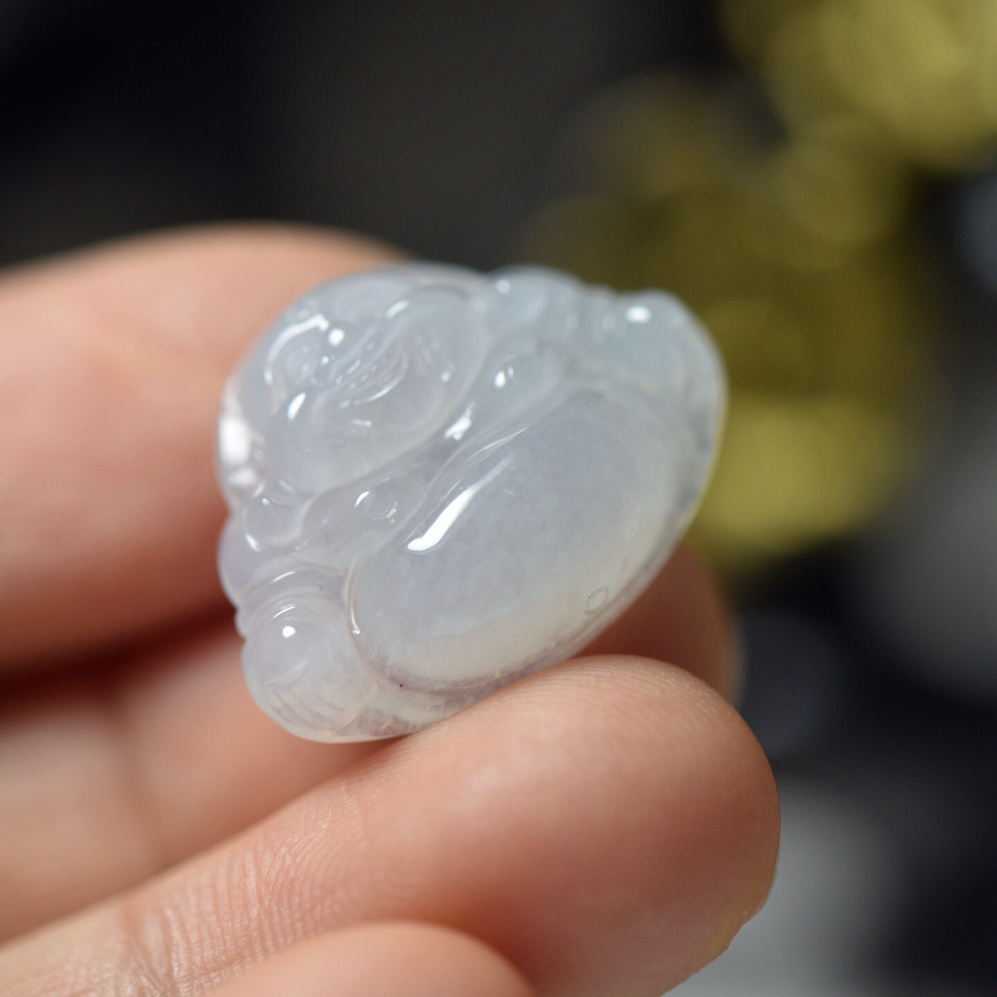 翡翠玉石小款玉佛大肚佛 缅甸玉器佛公佛牌珠宝首饰 保真送证书