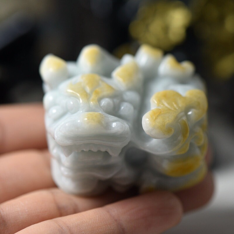 缅甸翡翠A货玉石貔貅摆件把件玉器霸王貔貅玉石手玩件带证书