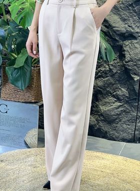 可路莎专柜241060B春秋新款高腰显瘦直筒裤休闲通勤西裤