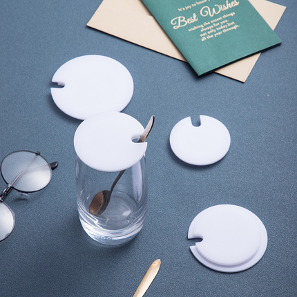 圆形通用亚克力杯盖马克杯陶瓷玻璃杯盖杯有孔LOGO创意可定制