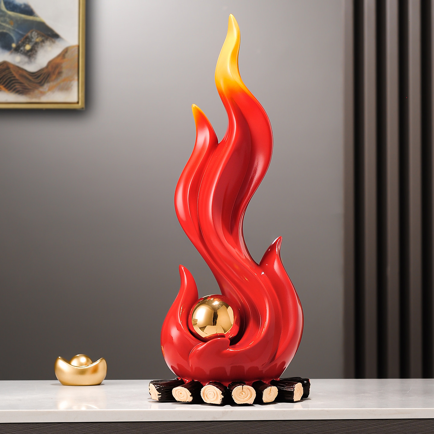 红色火焰摆件火炬属火招财客厅入户玄关办公室酒柜装饰品乔迁礼物,家居饰品,装饰摆件,淘宝优惠券,粉丝福利购,淘宝优惠卷