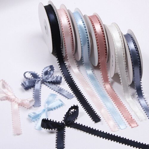 洞洞边纯色丝带 diy蝴蝶结鲜花包装蛋糕盒礼品包装丝带服装配饰