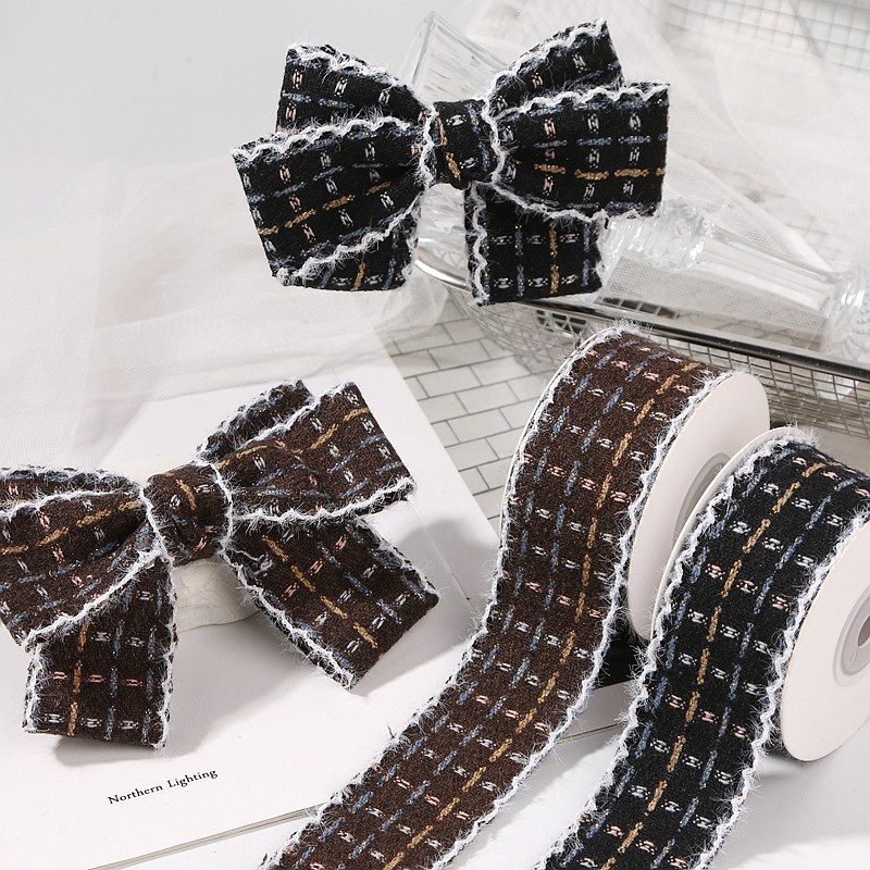 绒毛波浪边金丝跳点格子织带发箍发饰DIY蝴蝶结辅料鞋帽花边丝带,纺织面料/辅料/配套,织带/丝带/缎带,淘宝优惠券,粉丝福利购,淘宝优惠卷