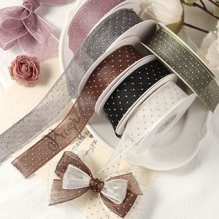 点钻花艺雪纱丝带包装装饰带娃娃DIY花店蝴蝶结彩带发饰发夹辅料