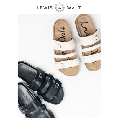 LewisWalt平底拖鞋纯手工真皮