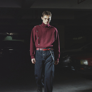 【XSPACE】RICHILL MELANCHOLY 丨闪电纹门襟挡片弯刀水洗牛仔裤