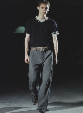 【XSPACE】RICHILL MELANCHOLY丨红铜古币V领纯羊毛针织毛衣短袖