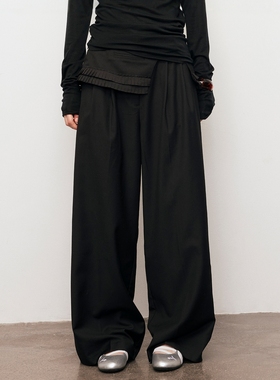 【XSPACE】Dpercent丨可拆卸搭片休闲阔腿直筒垂感西裤休闲长裤