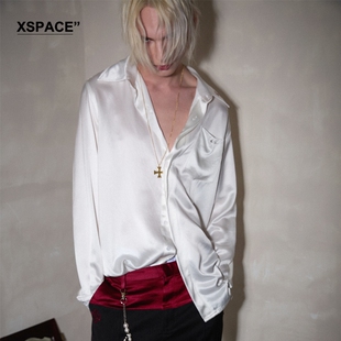 【XSPACE】RICHILL MELANCHOLY缎面刺绣质感慵懒公子风廓型衬衫