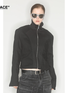 【XSPACE】AXYPAGES 陆珂燃同款两穿螺纹短拉链秋冬夹克外套男女