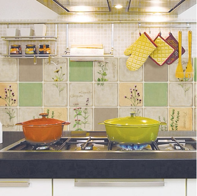 韩国进口田园彼得兔防火防油贴厨房贴纸铝箔耐高温墙贴瓷砖贴