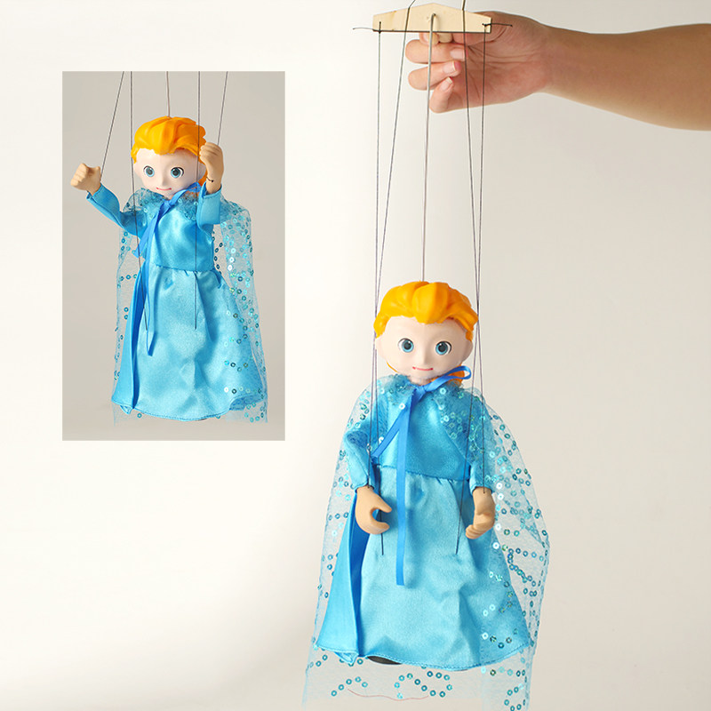 提线木偶艾莎公主拉线木偶儿童玩具演出活动现场教学教具开发大脑