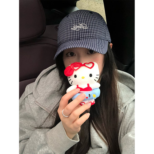 复古格纹春季鸭舌帽女显脸小百搭韩版潮帽子遮阳情侣休闲棒球帽