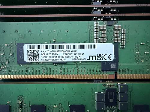 镁光DDR5 16G 1RX8 PC5-8000B-R服务器内存MTC10F1084S1RC80BH1