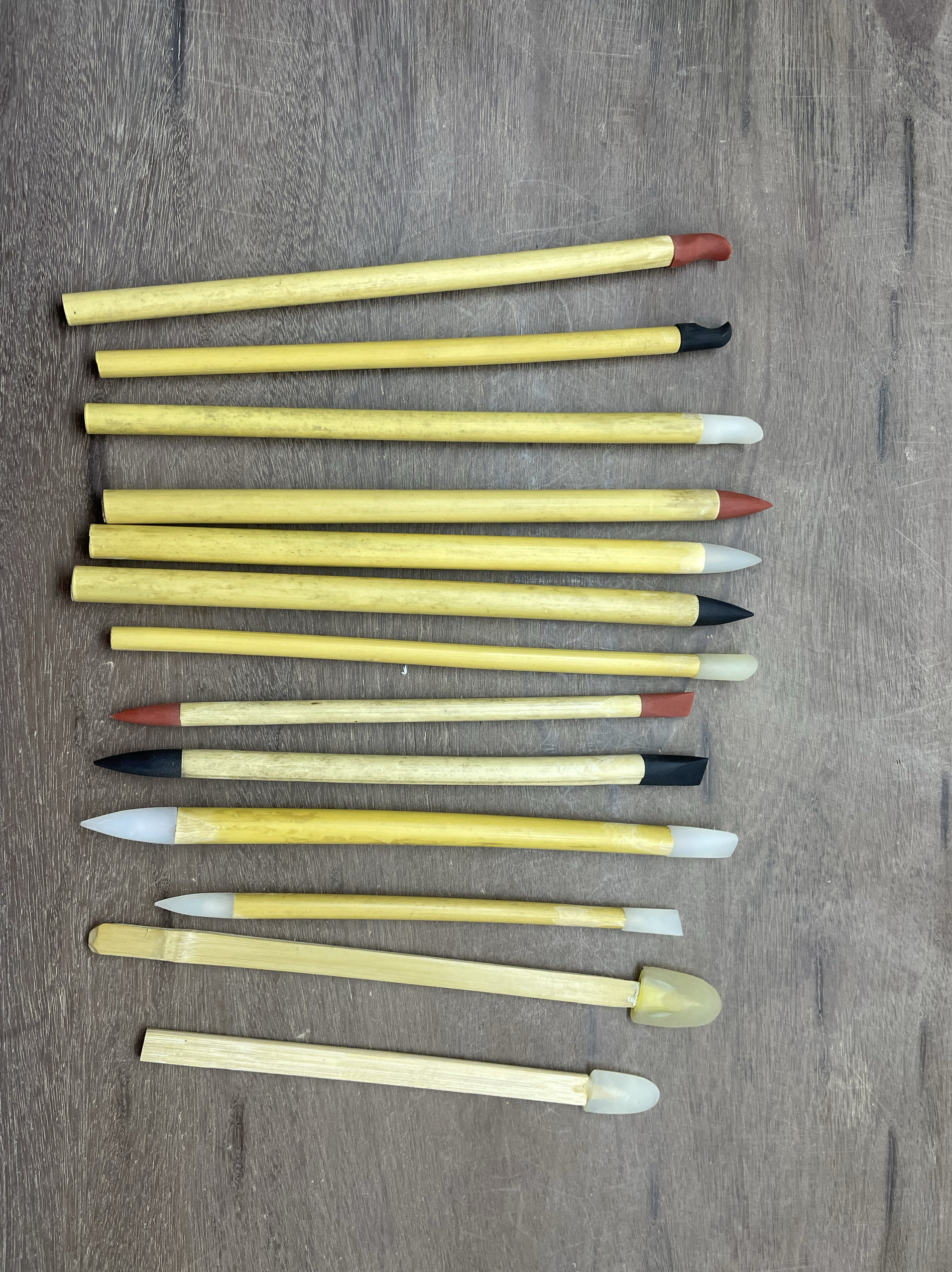 宜兴紫砂壶制作工具,竹柄皮笔