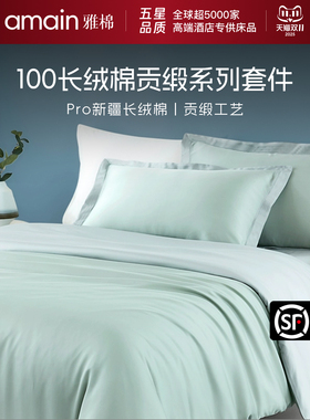 雅棉amain贡缎AB面四件套亲肤床上用品保暖四件套装全棉被套床单