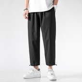 潮流百搭休闲裤 九分裤 时尚 束脚宽松抽绳运动裤 子男直筒2026秋冬季