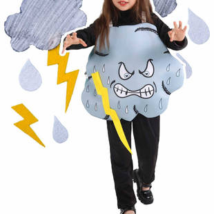 万圣节可爱儿童罩衣雷阵雨cosplay六一儿童节学校舞台表演演出服