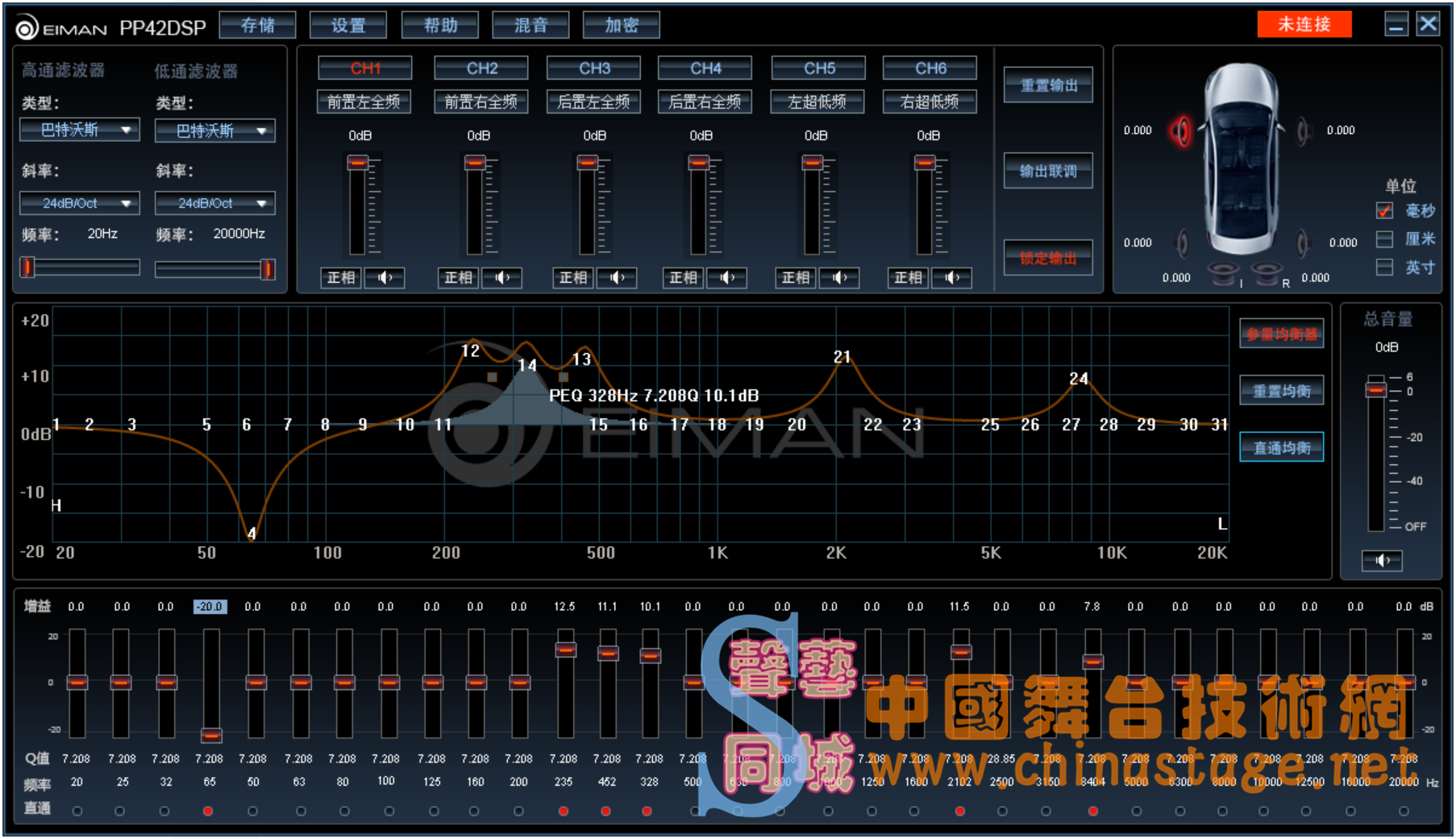 伊曼dsp调音软件 车载伊曼 dsp p68调音软件 dsp p42调音软件