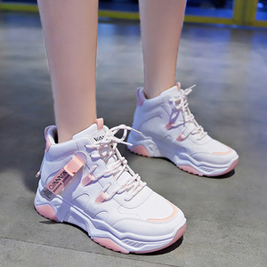 韩版高帮运动鞋女2019秋季新款学生小白鞋女百搭跑步板鞋女休闲鞋