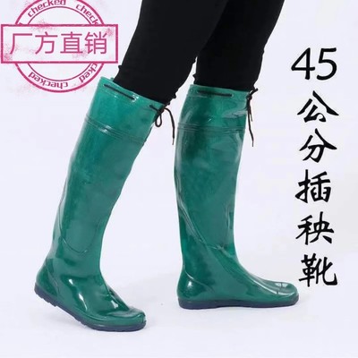男女下水雨靴软底水田插秧农田靴下田栽秧水鞋无跟水鞋平底超轻薄