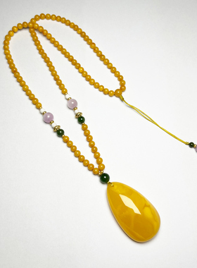 【矿姐来了】老蜡吊坠配珠链H0712006-XLBZ