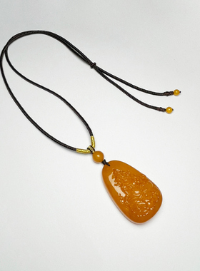 【矿姐来了】老蜡黄财神配绳吊坠H0809011-XLBZ