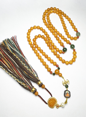 【矿姐来了】老蜡圆珠释迦摩尼佛108H0804012-XLBZ