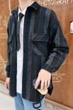 2021薄呢秋季外套条纹长袖衬衣D505，男装衬衫，星座312B-1