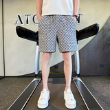 2023社会小伙轻奢高品质短裤字母提花男士休闲裤五分中裤D837P45，男装休闲裤，星座312B-1