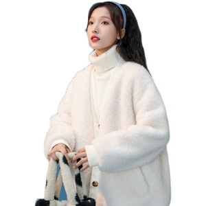 @中性-炒鸡好看派克服羊羔毛加厚棉服开衫外套D73P108图片