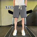 2023夏装精神小伙五分裤几何提花男青年运动短裤休闲裤D846P45，男装休闲裤，星座312B-1
