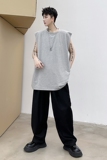 2022夏季小众特别套头圆领针织夏季宽松无袖背心打底D709P35，男装背心/马甲，星座312B-1