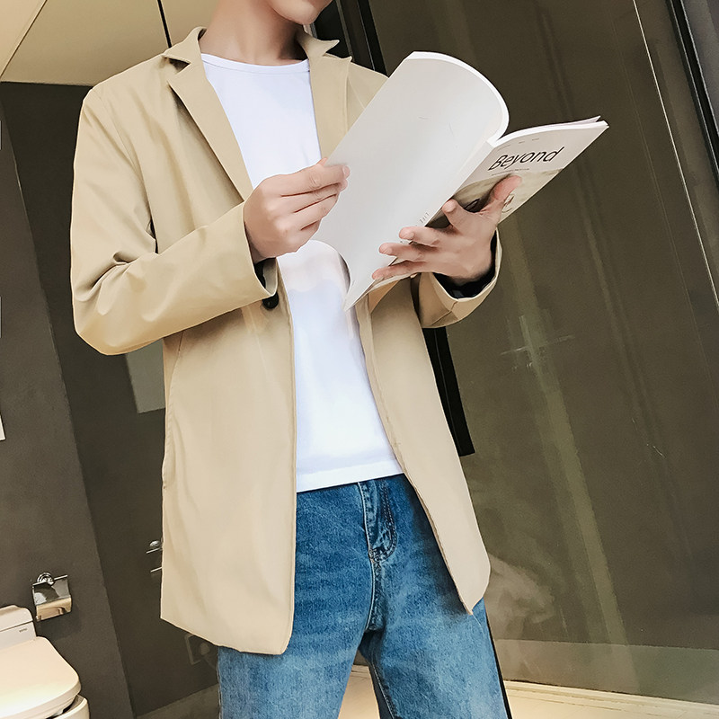2023春款短风衣小领短风衣男款风衣外套休闲潮款时尚外套D90P85,男装风衣,星座312B-1